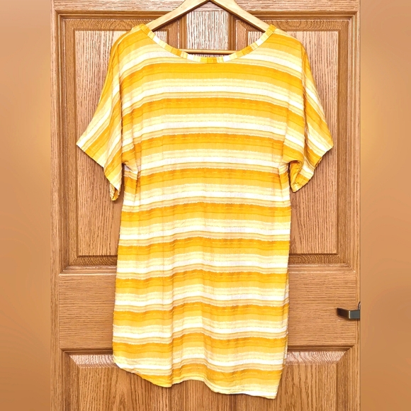 XL Textured Tunic Top • Mustard Yellow & White • "Rain" Brand • NEW • - Picture 6 of 6